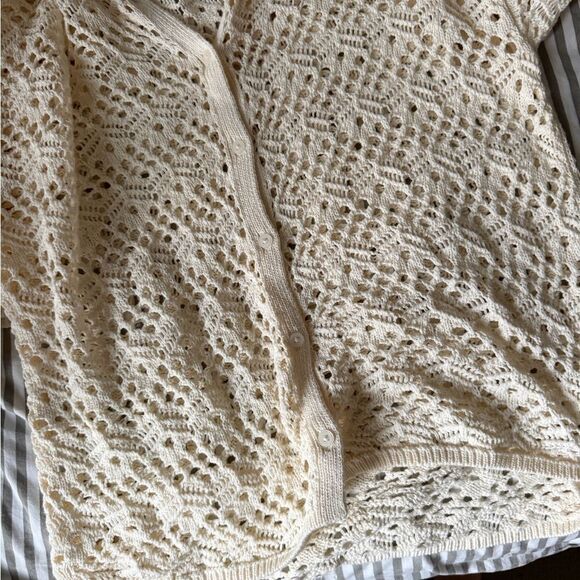 Steve Madden Avana Cream Button Down Crochet Top size S - Picture 8 of 8